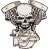 Cool motor med dødningehoved (Imiteret læder)