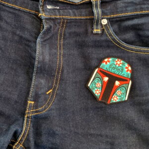 boba fett blommig tygmärke på byxa