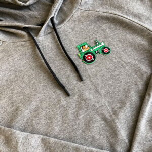 grön traktor tygmärke tröja