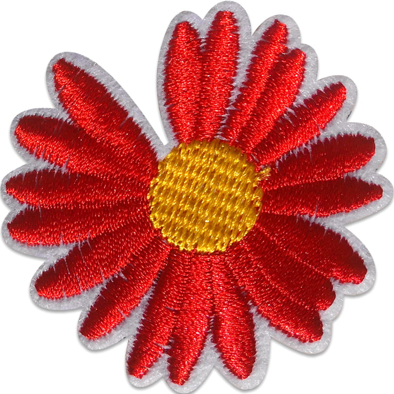 Blomst gerbera - Strygemærke - Rød